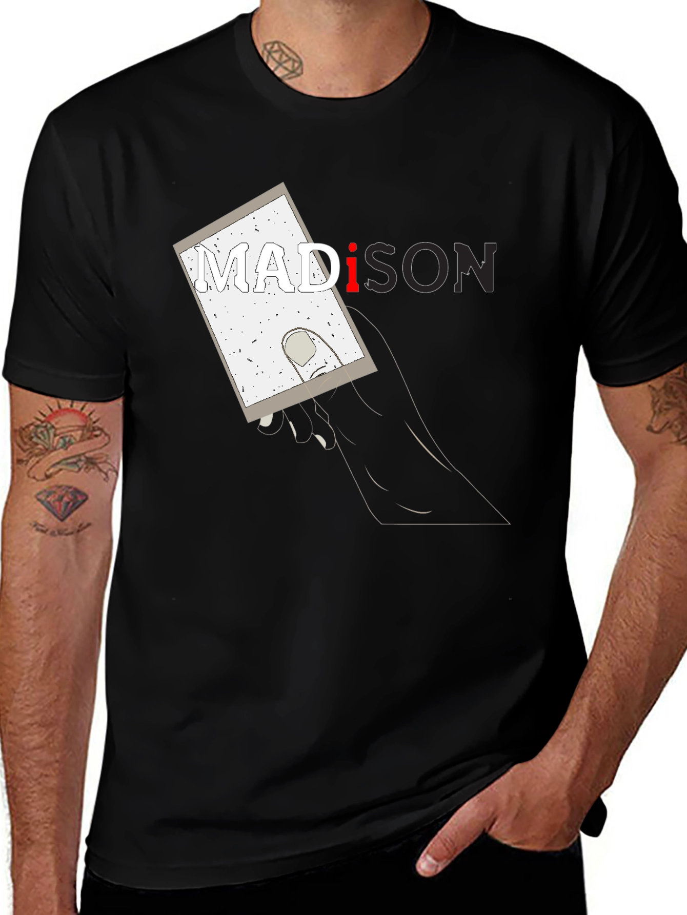 Madison Graphic Print Black T-Shirt