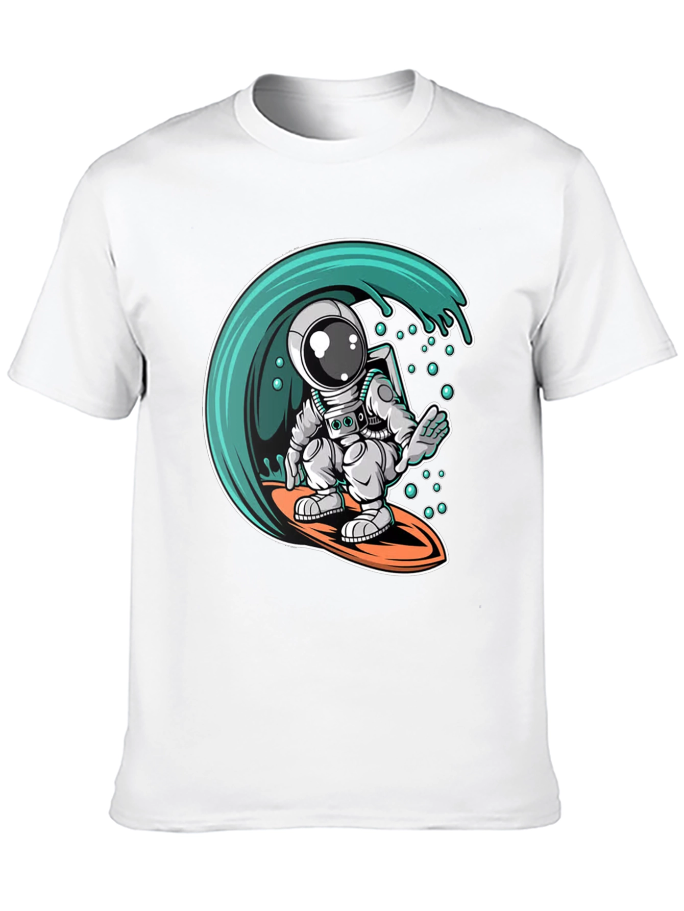 Surfing Astronaut Graphic Tee - Black