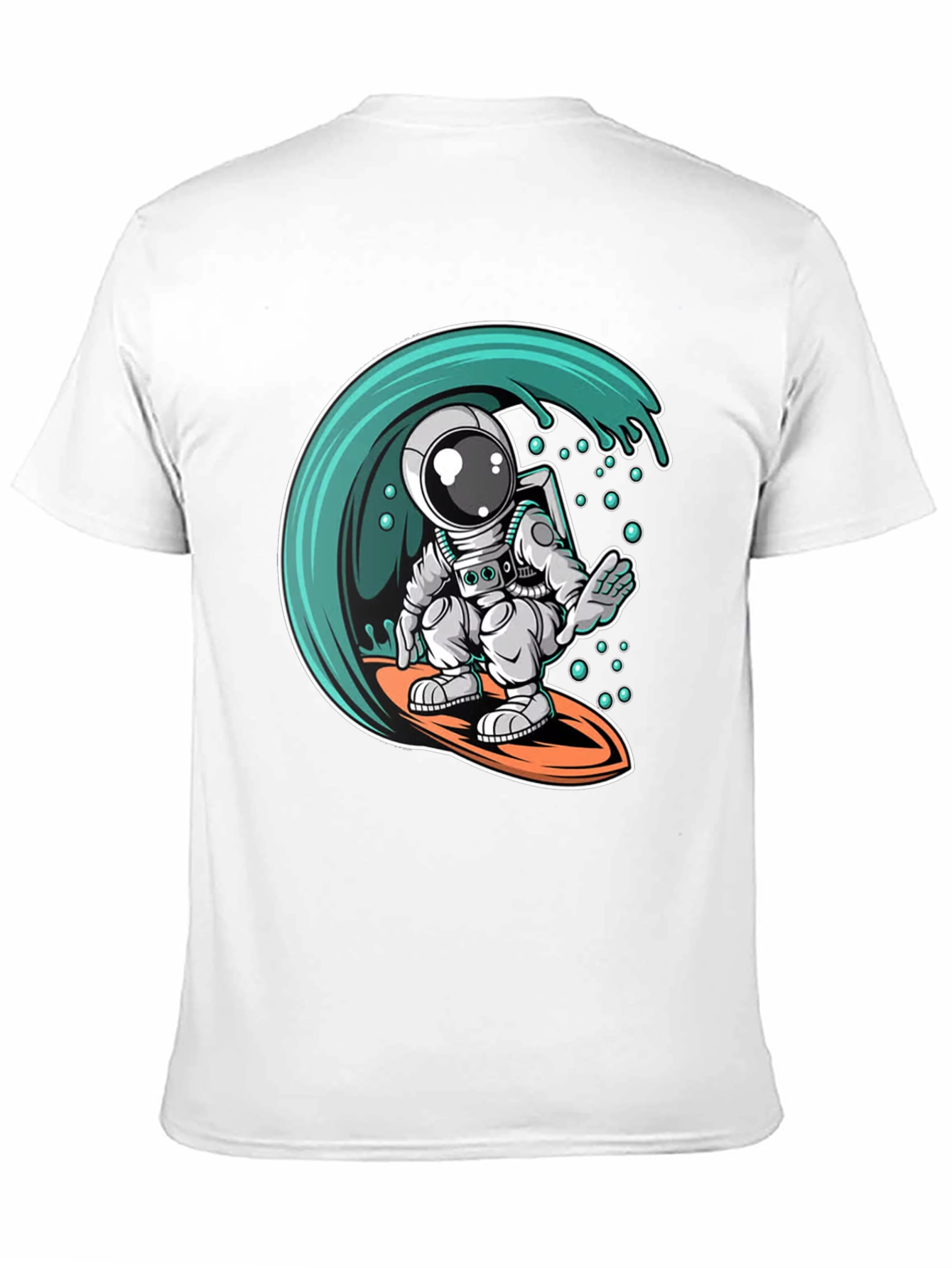 Surfing Astronaut Graphic Tee - Black