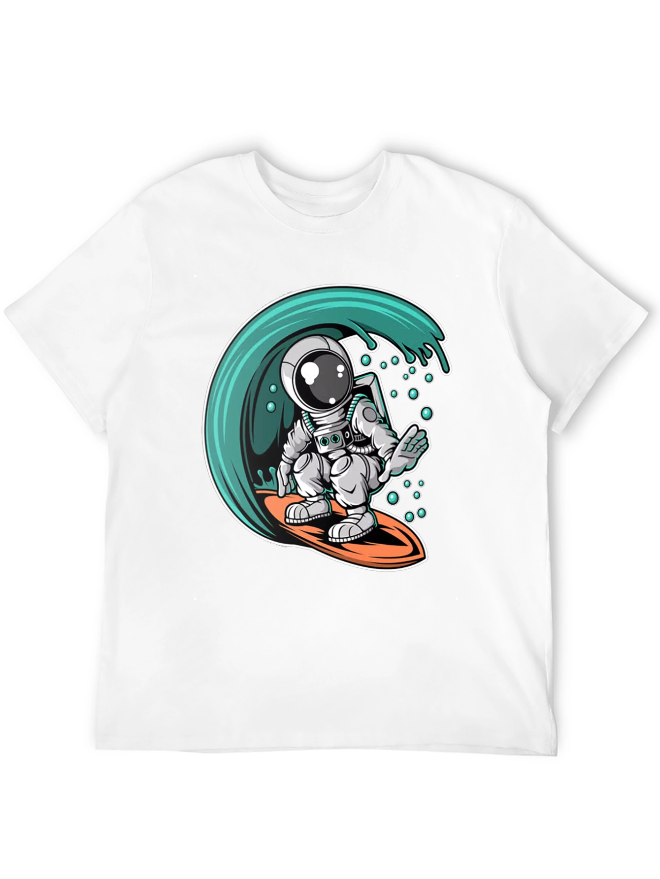 Surfing Astronaut Graphic Tee - Black