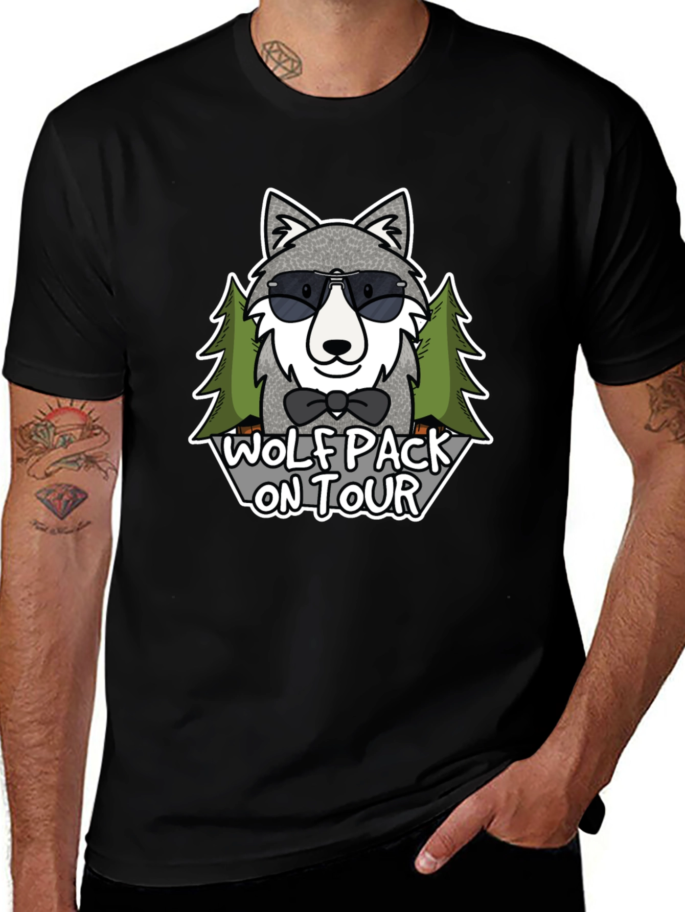 Wolf Pack On Tour T-Shirt - Cool Graphic Tee