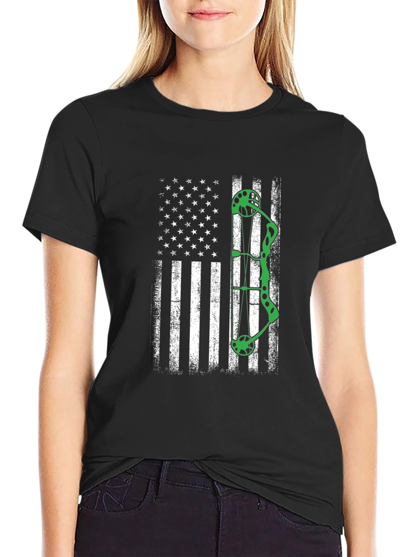 American Flag Bow Hunting T-Shirt