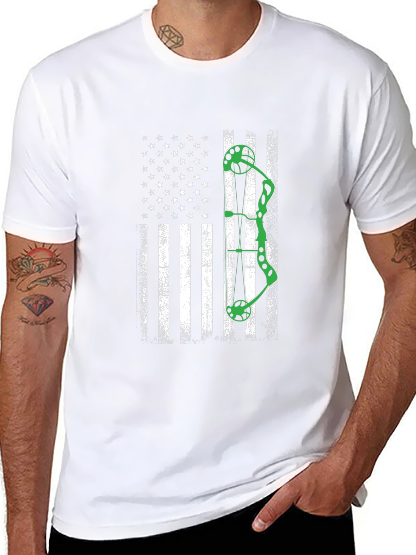 American Flag Bow Hunting T-Shirt
