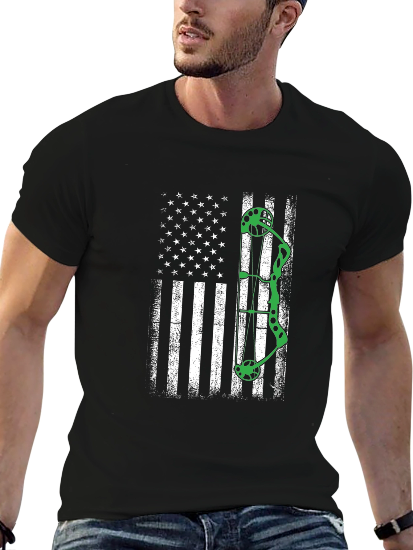 American Flag Bow Hunting T-Shirt