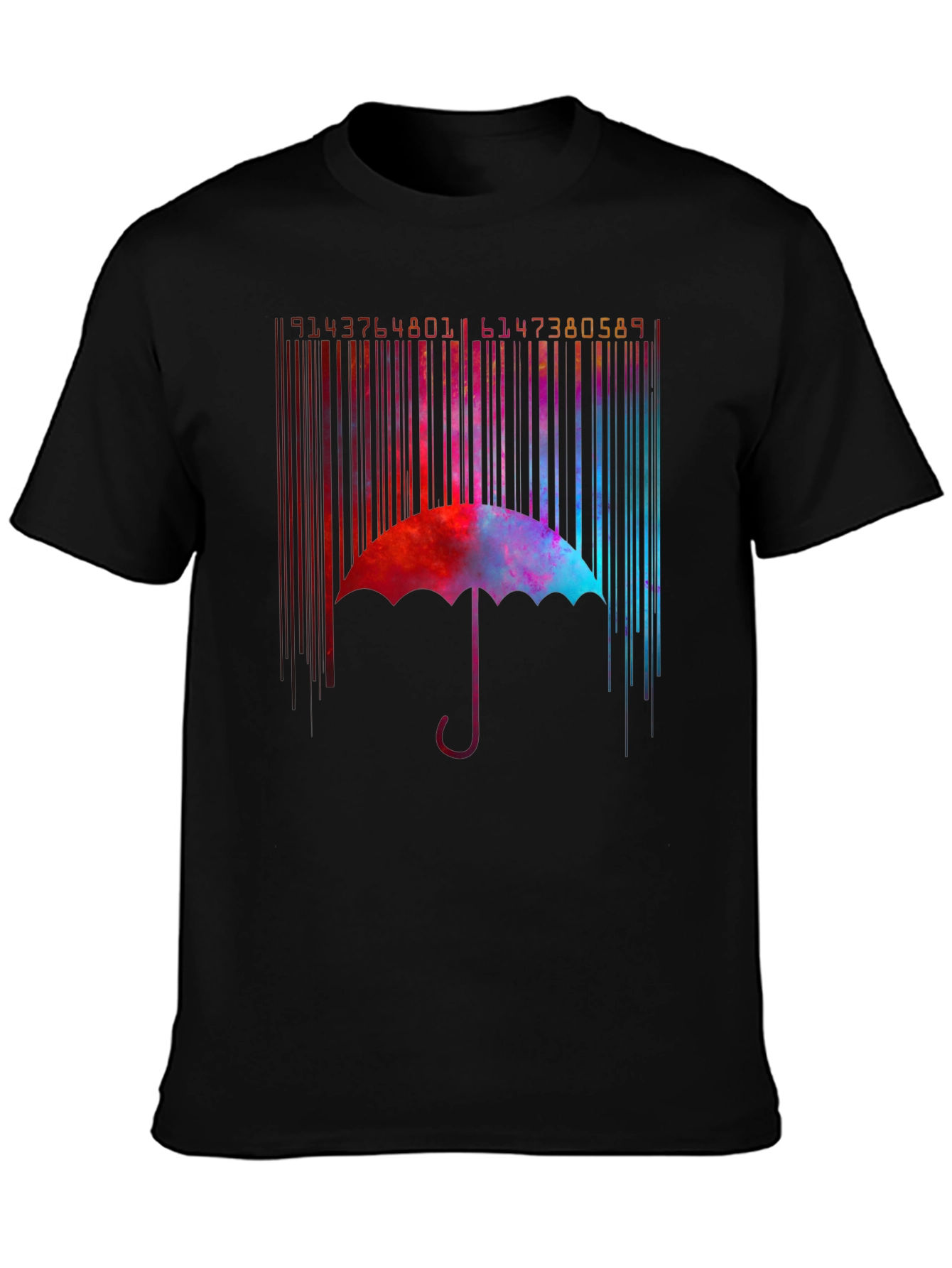 Abstract Umbrella Barcode Graphic T-Shirt