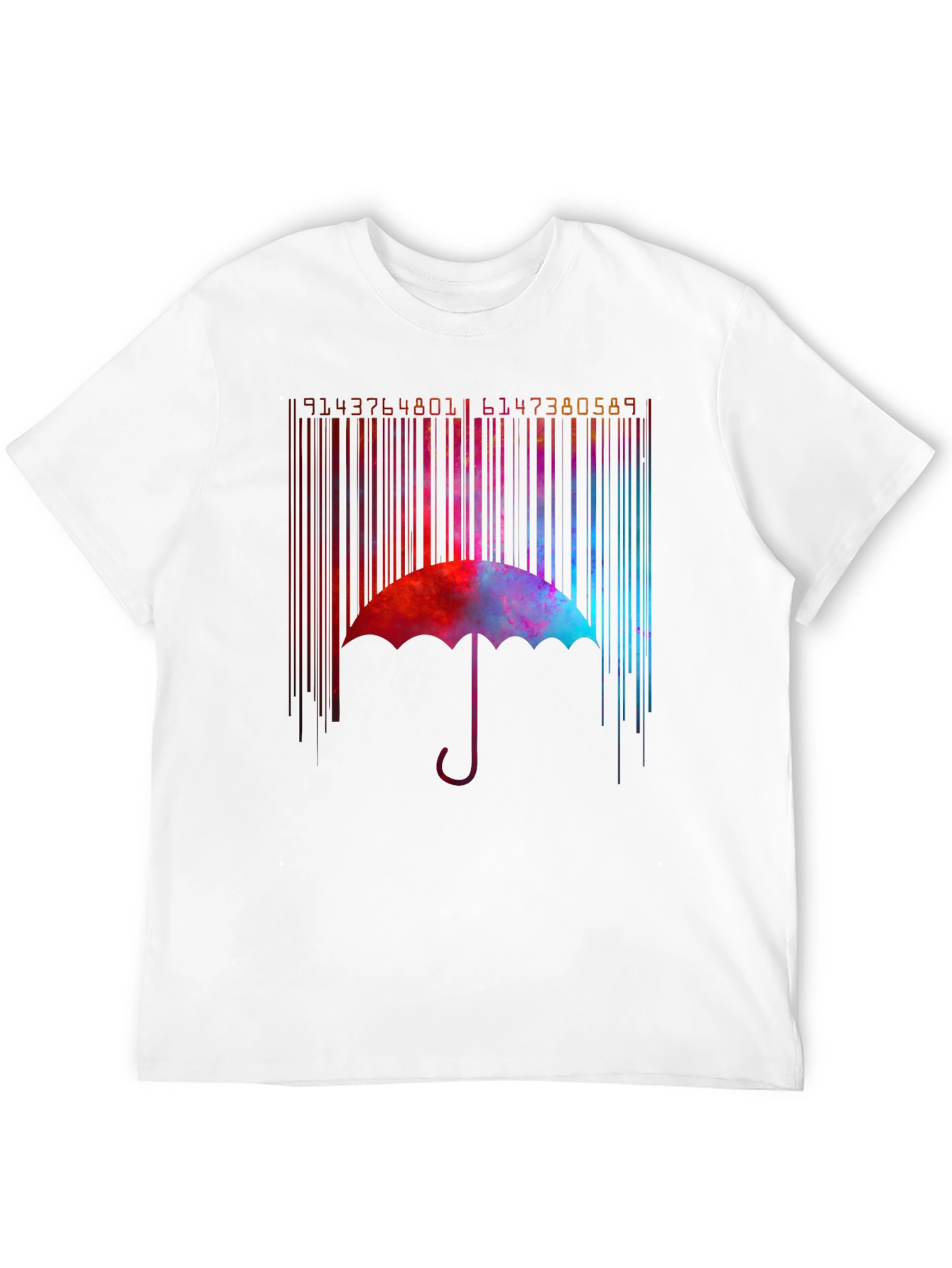 Abstract Umbrella Barcode Graphic T-Shirt