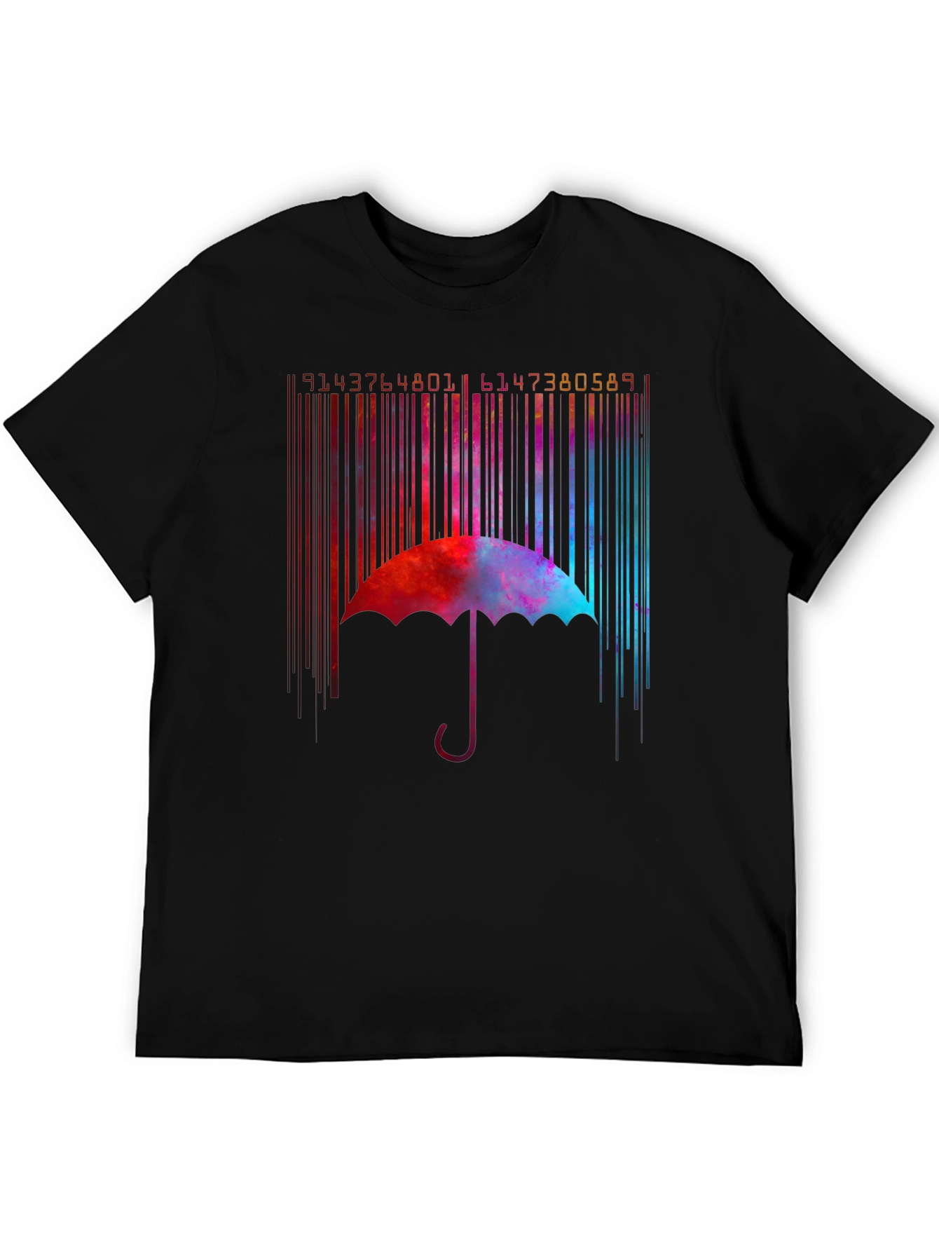Abstract Umbrella Barcode Graphic T-Shirt