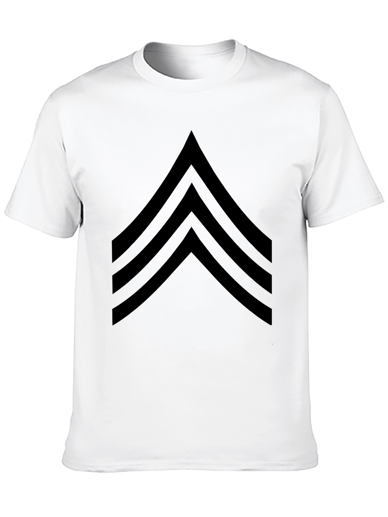 Black Sergeant Stripes Graphic T-Shirt - Military Style Tee