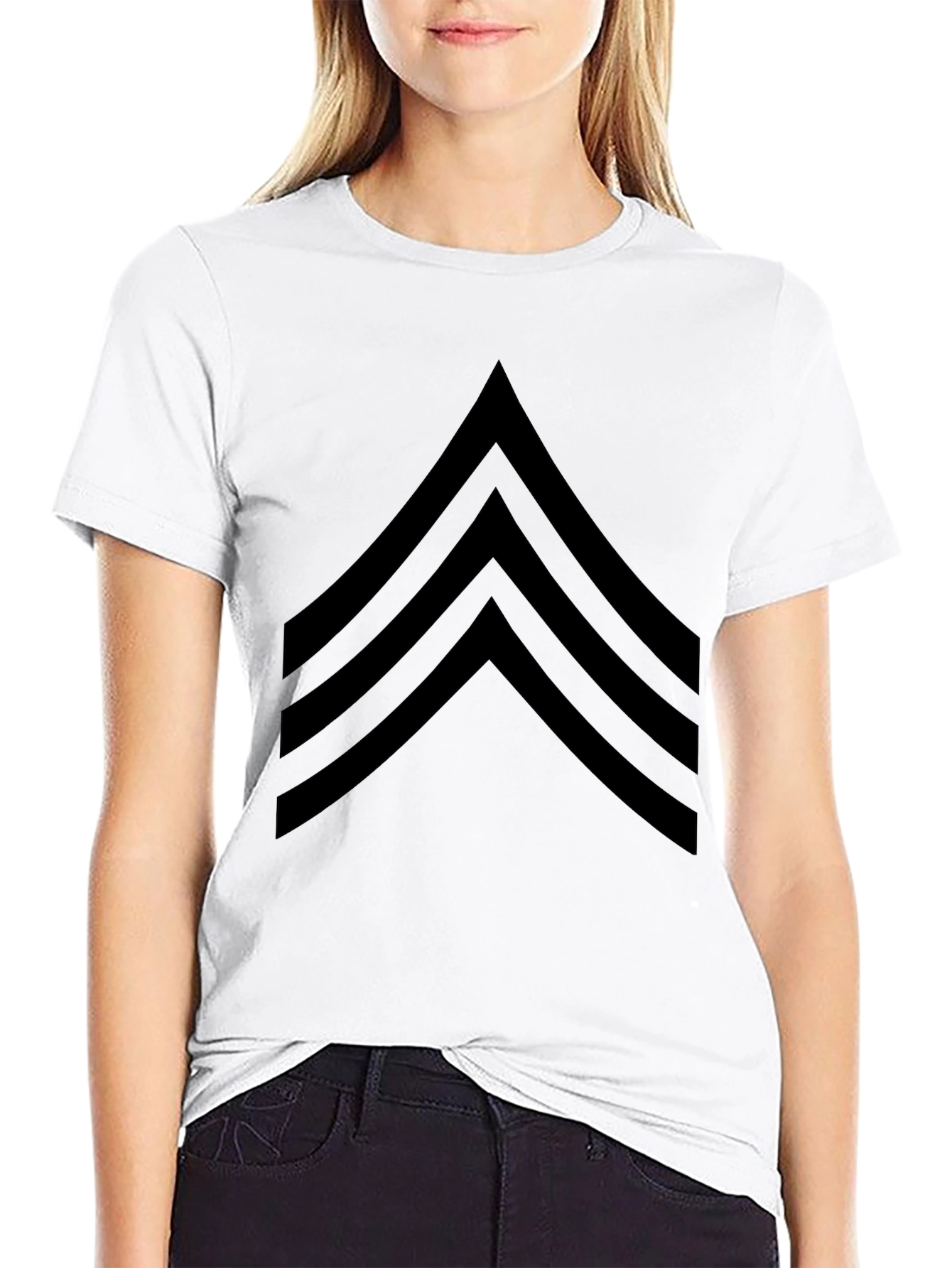 Black Sergeant Stripes Graphic T-Shirt - Military Style Tee