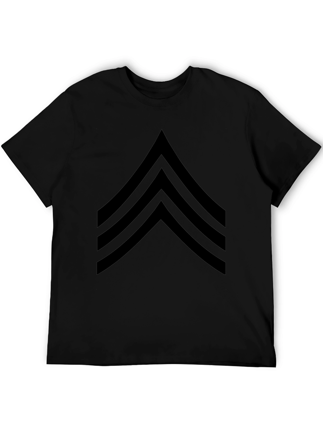 Black Sergeant Stripes Graphic T-Shirt - Military Style Tee
