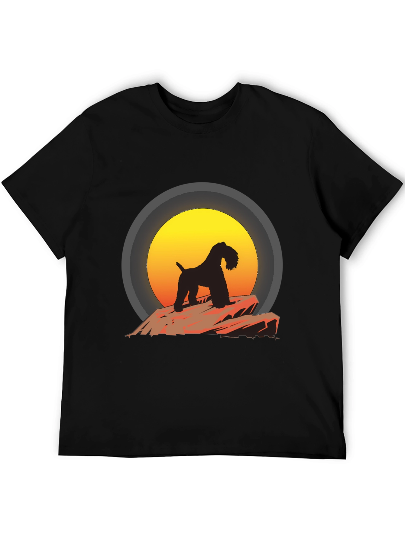 Dog Silhouette Sunset Graphic Tee