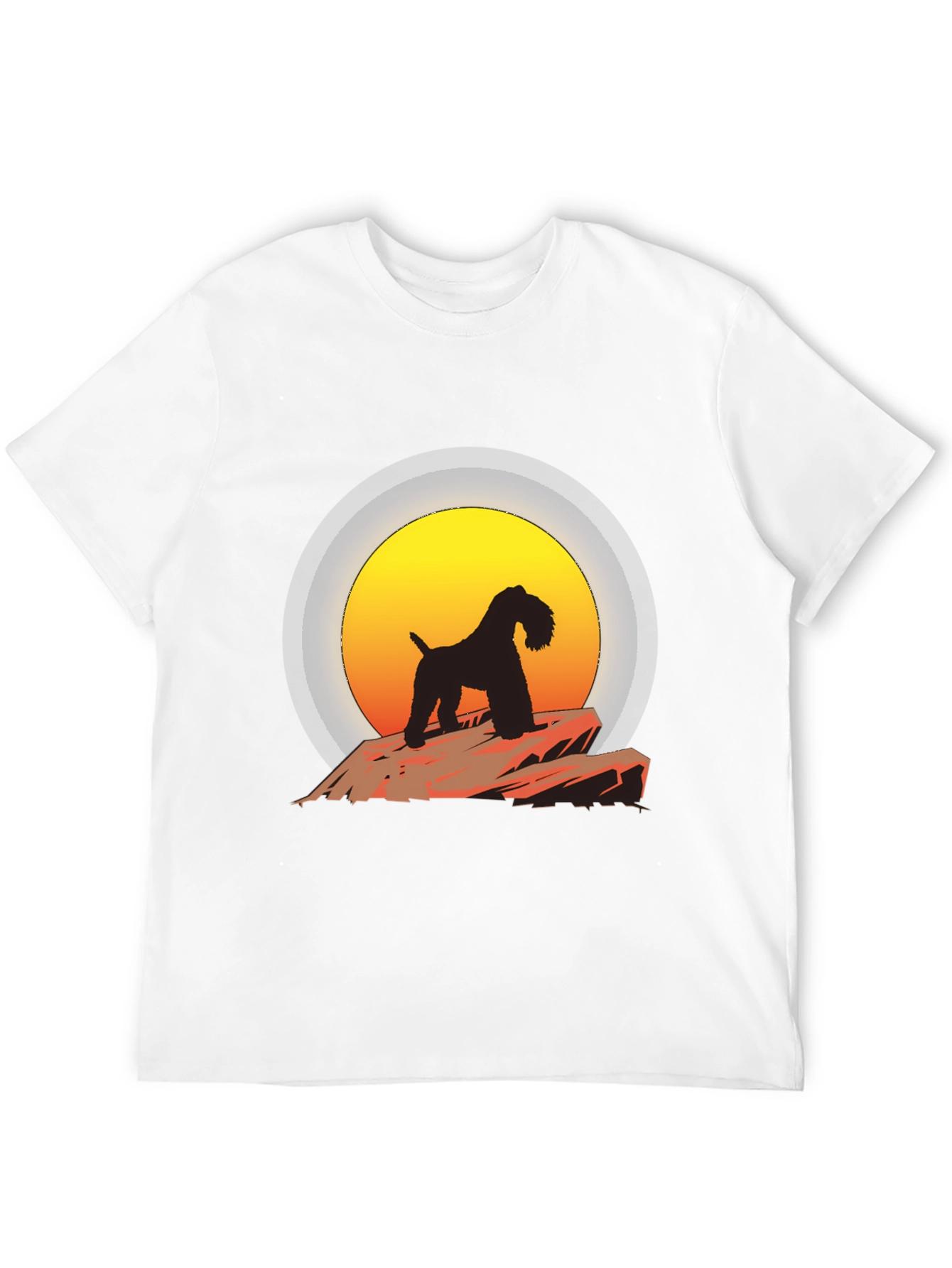 Dog Silhouette Sunset Graphic Tee