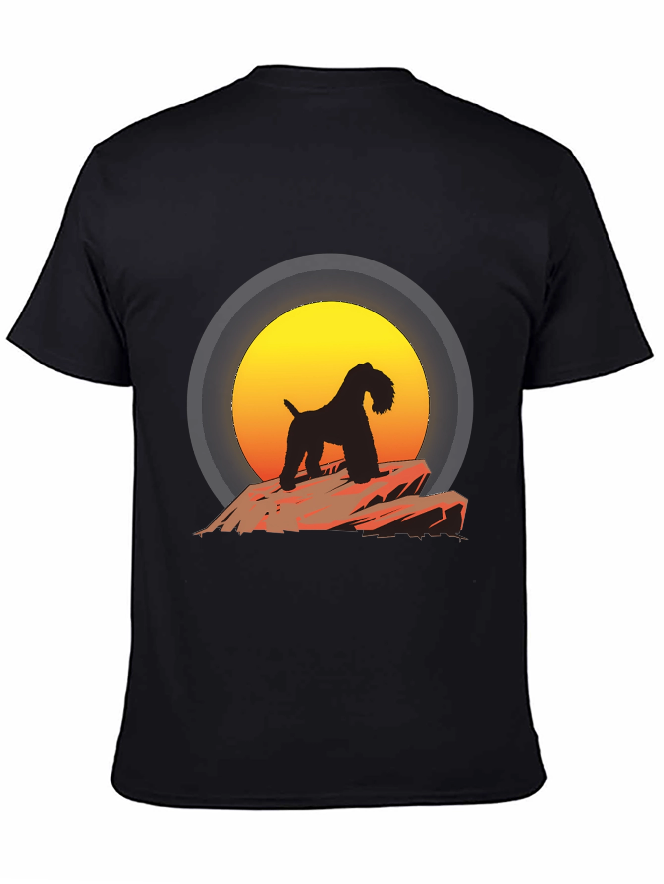 Dog Silhouette Sunset Graphic Tee
