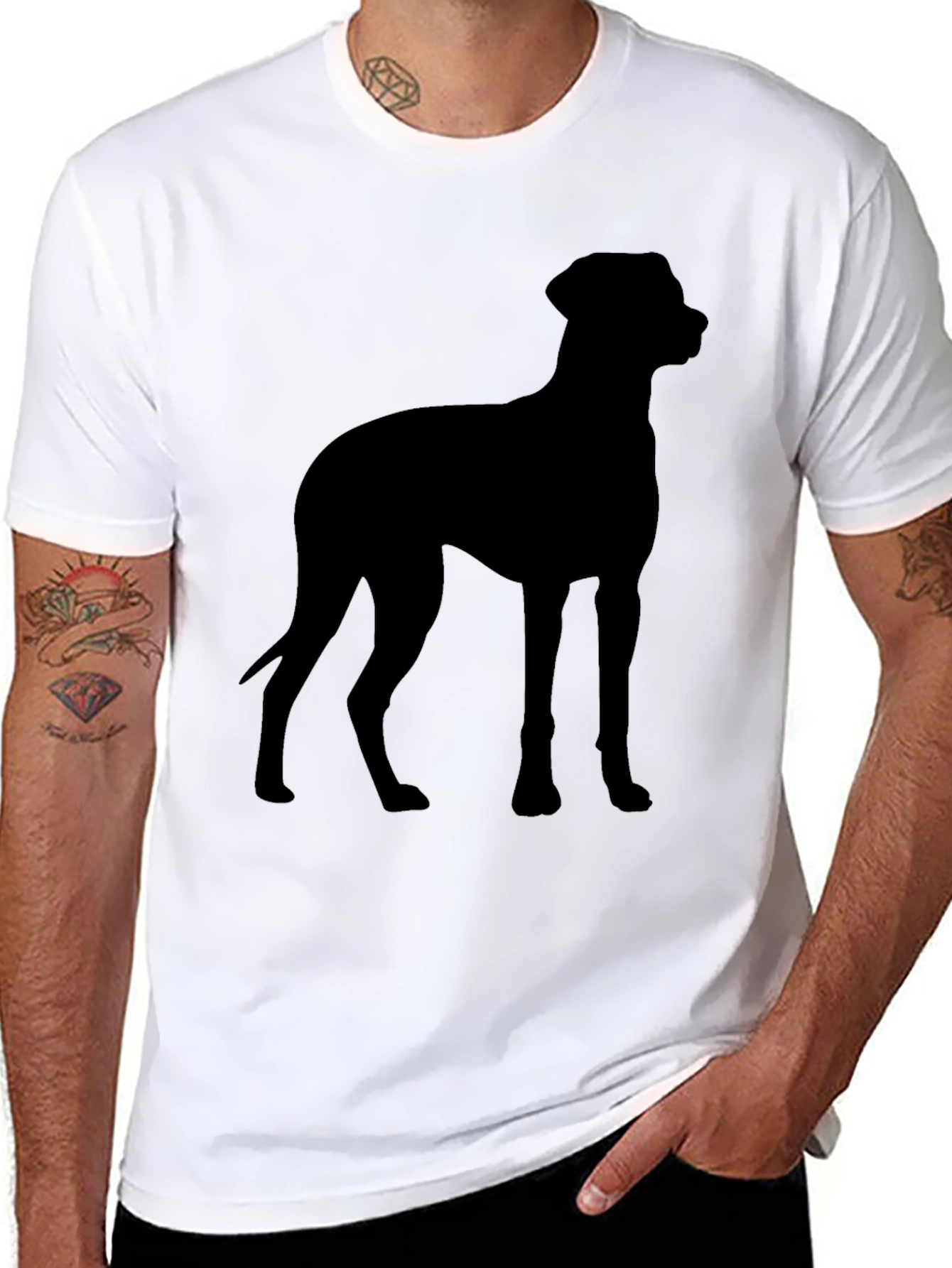 Dog Silhouette Black T-Shirt
