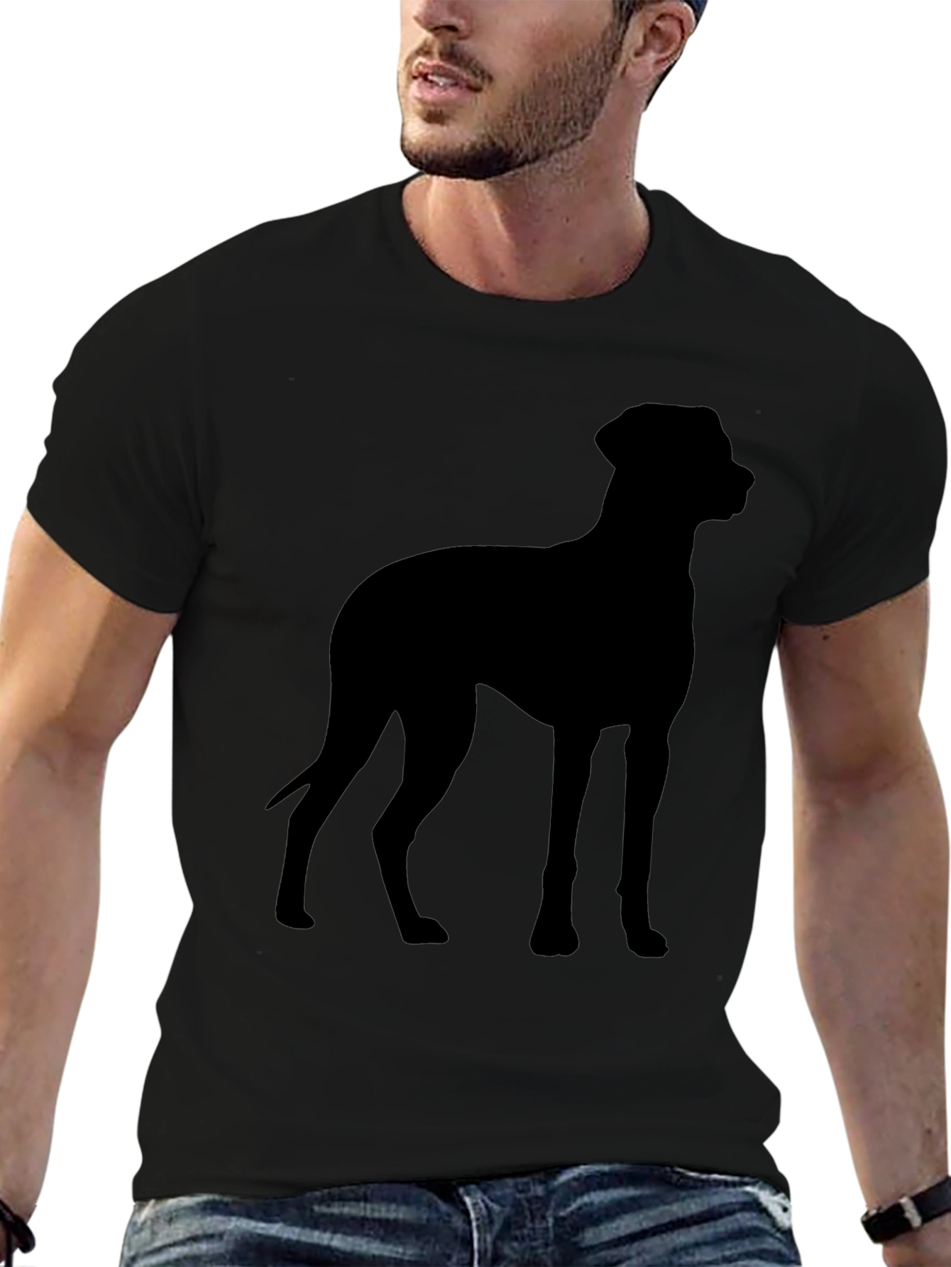 Dog Silhouette Black T-Shirt
