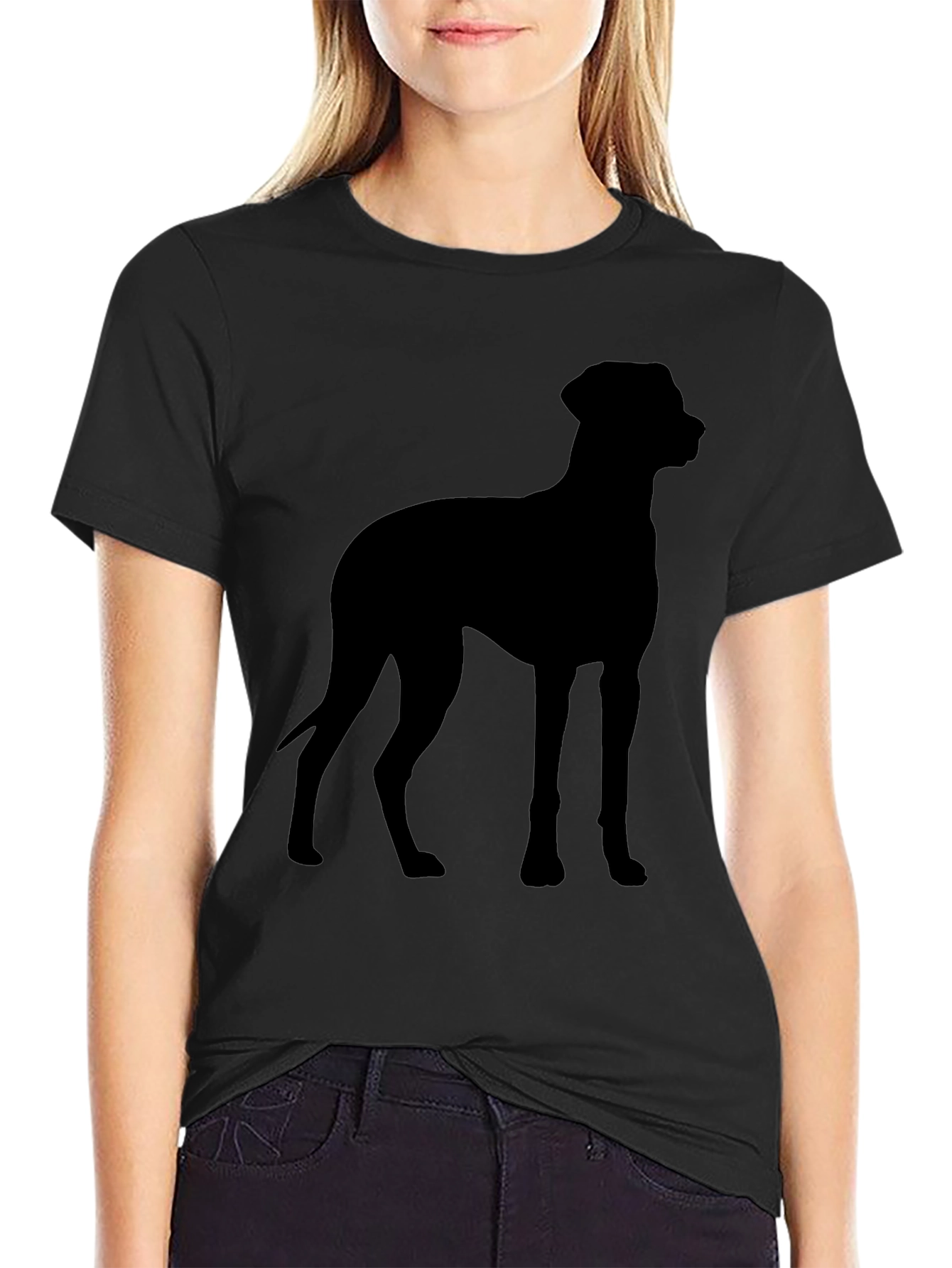 Dog Silhouette Black T-Shirt