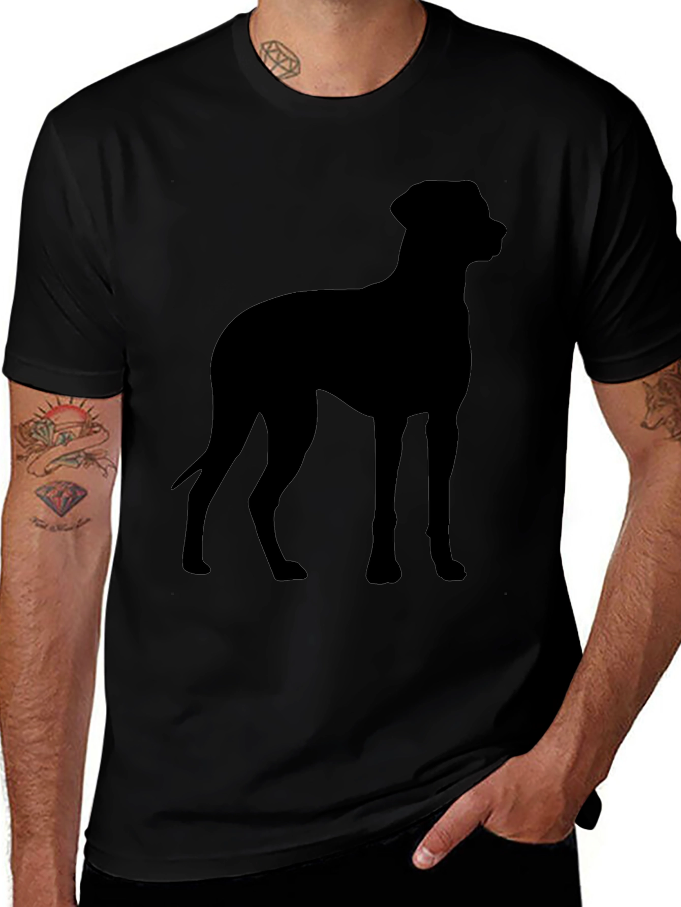 Dog Silhouette Black T-Shirt