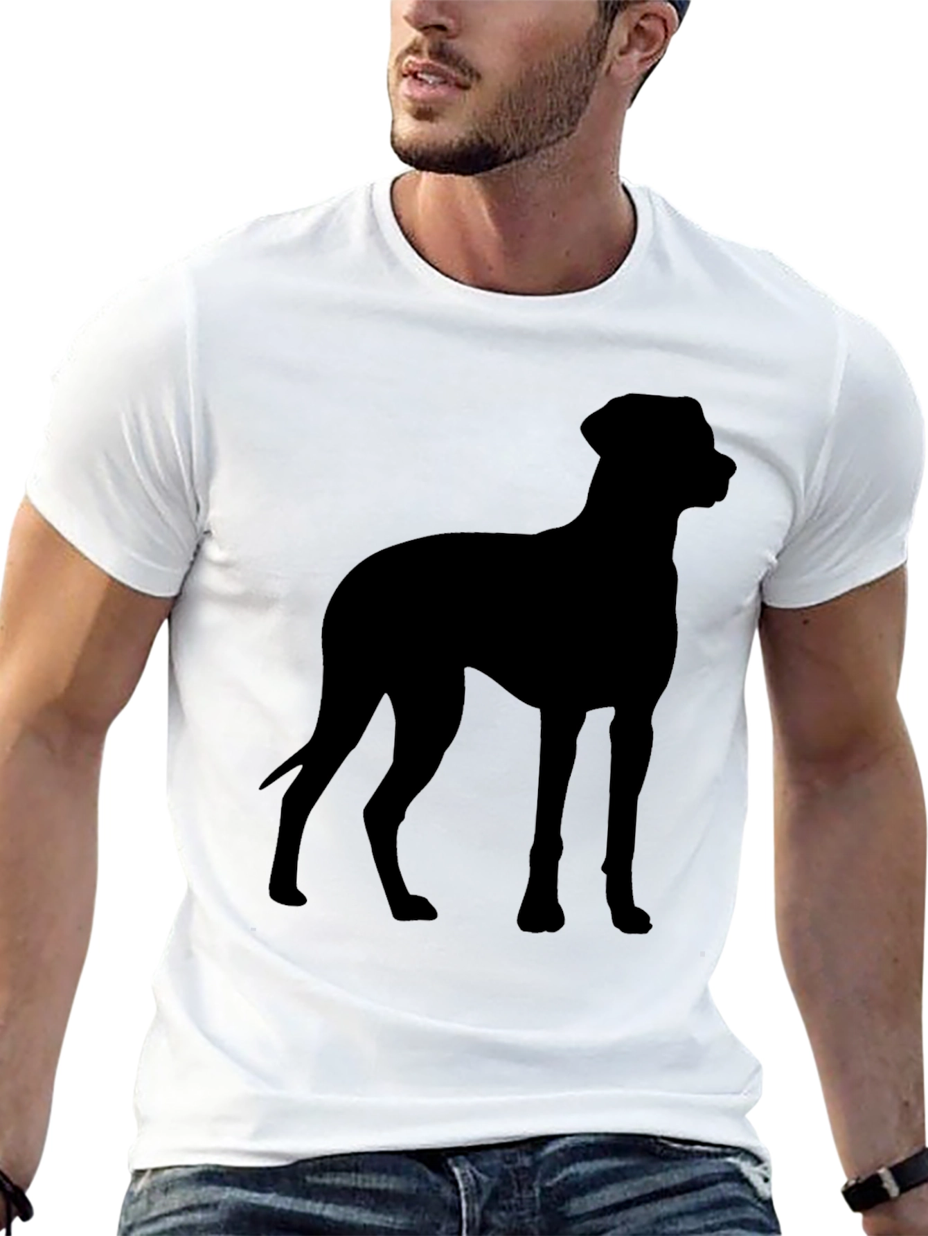 Dog Silhouette Black T-Shirt