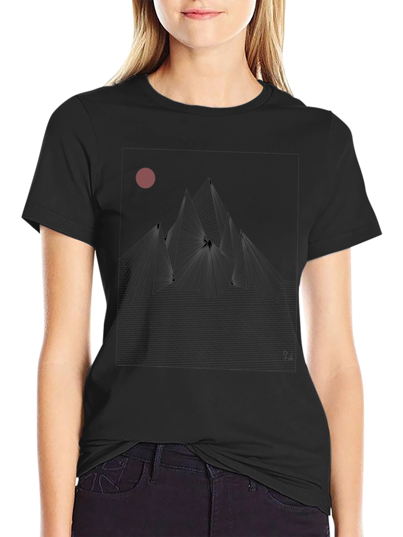 Abstract Mountain Sunset Graphic Tee