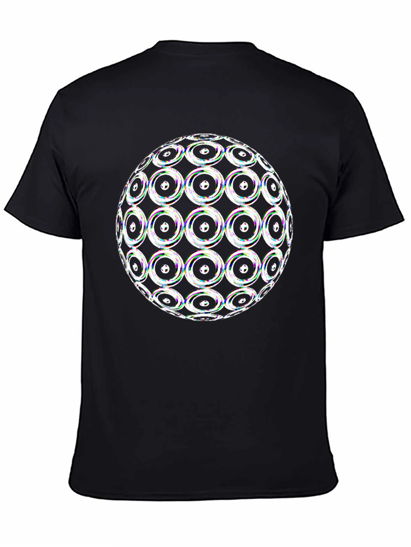 Optical Illusion Sphere Graphic Tee - Black
