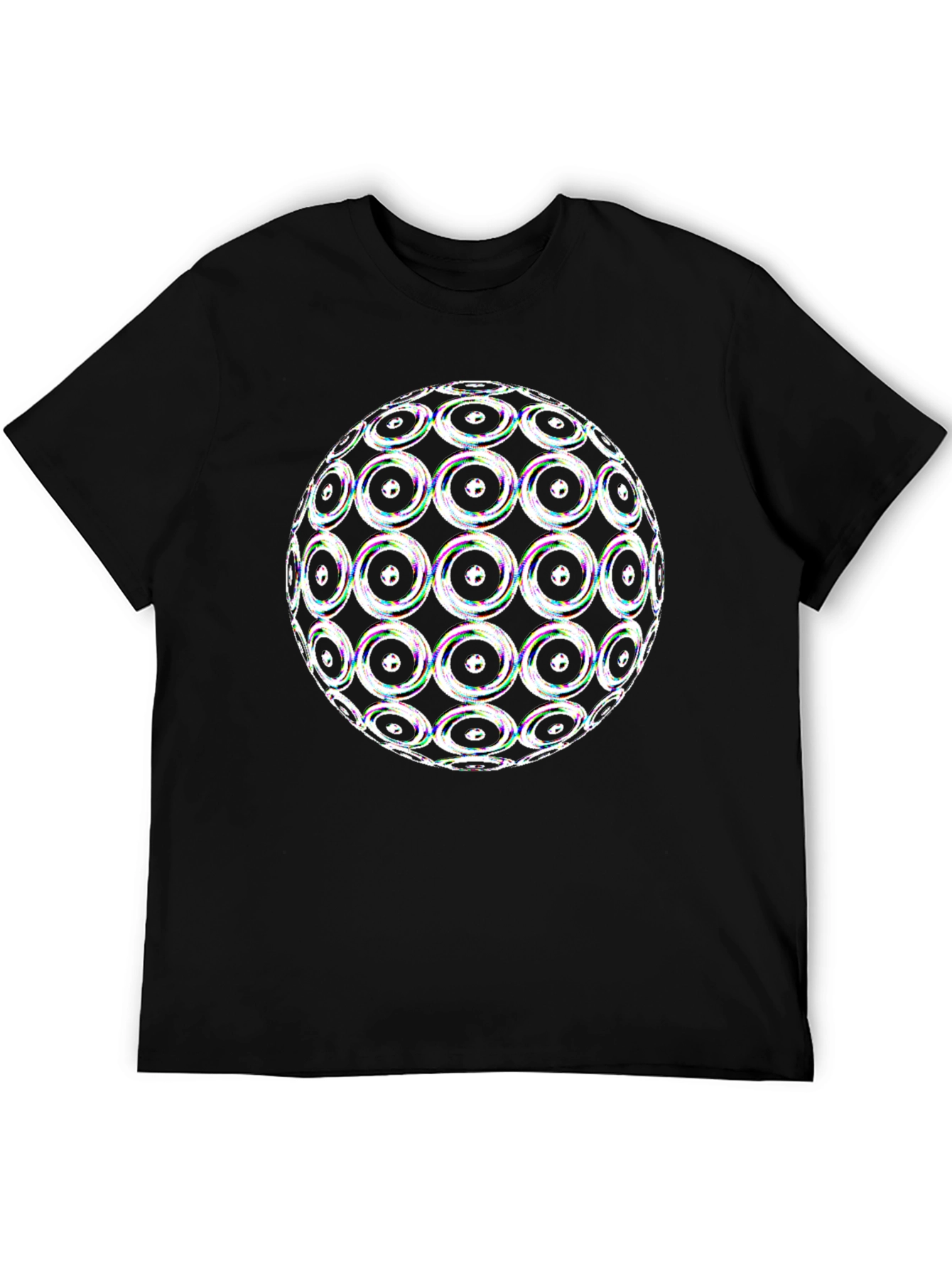 Optical Illusion Sphere Graphic Tee - Black