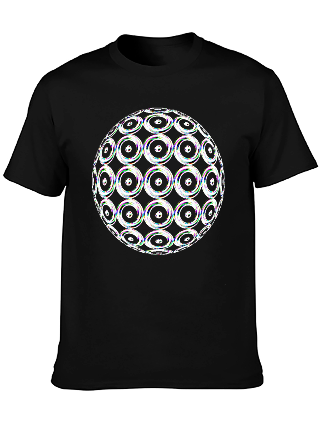 Optical Illusion Sphere Graphic Tee - Black