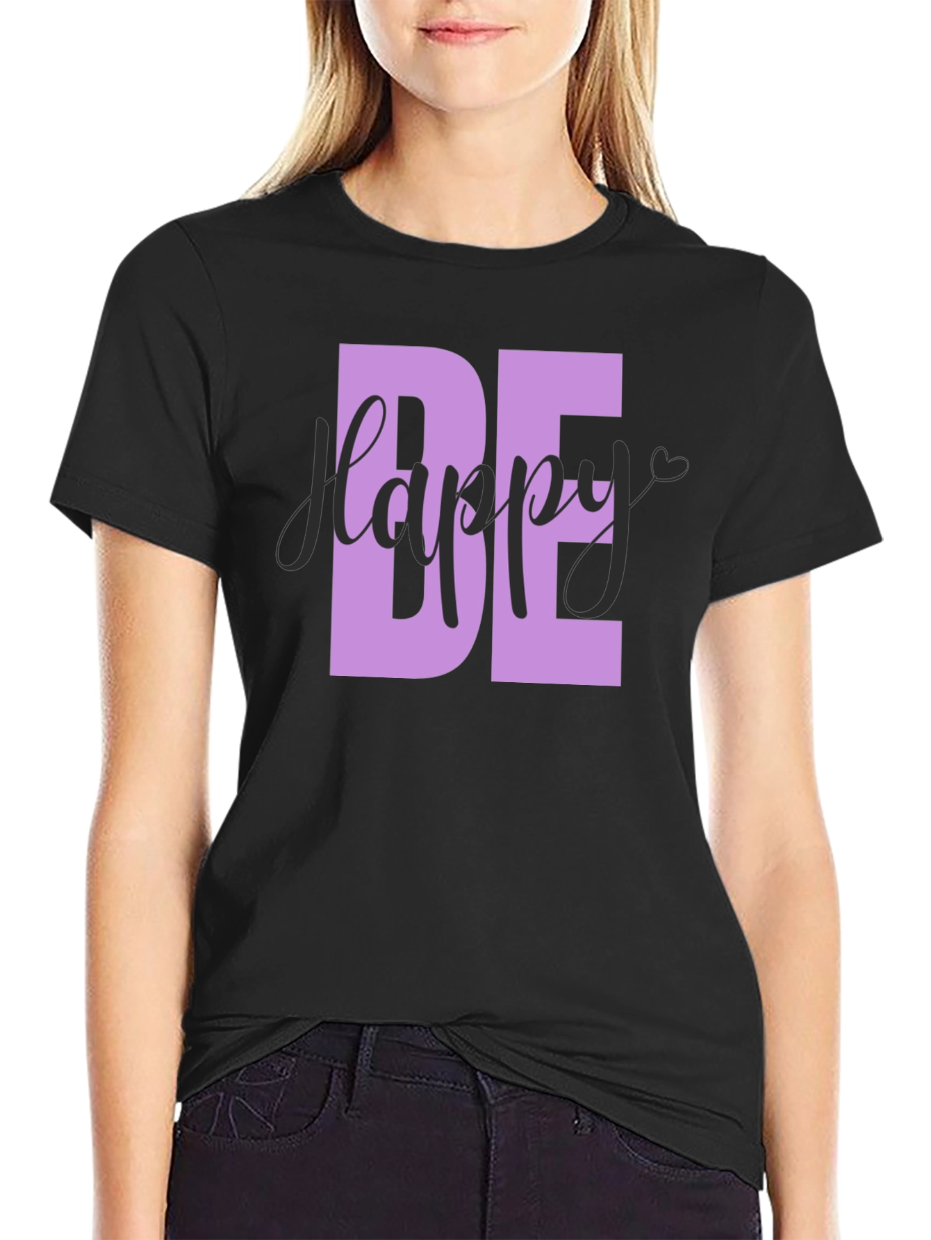 Be Happy Graphic T-Shirt - Mens Black Tee