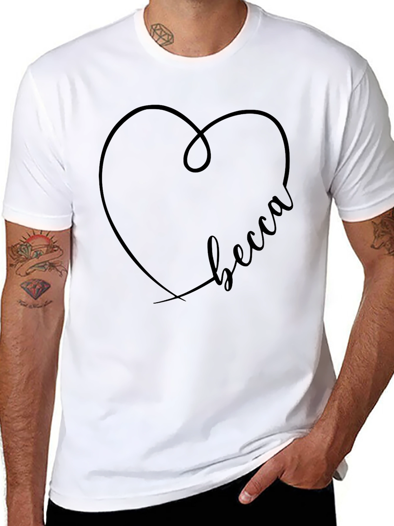 Heart Becca Graphic Tee - Stylish Black T-Shirt