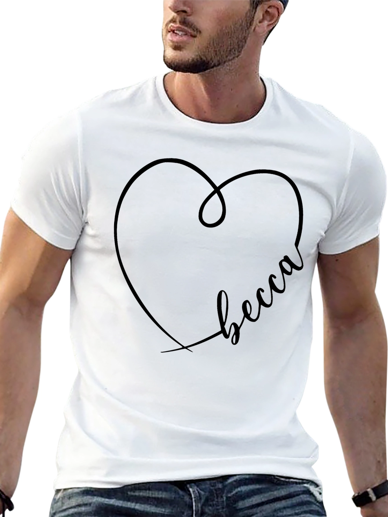 Heart Becca Graphic Tee - Stylish Black T-Shirt