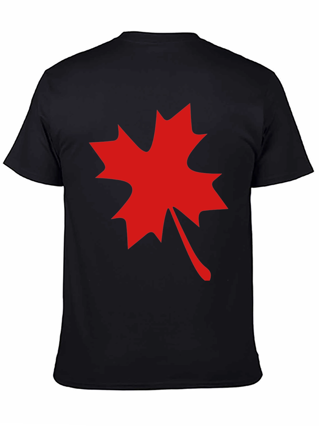 Maple Leaf Graphic Tee - Black Cotton Blend
