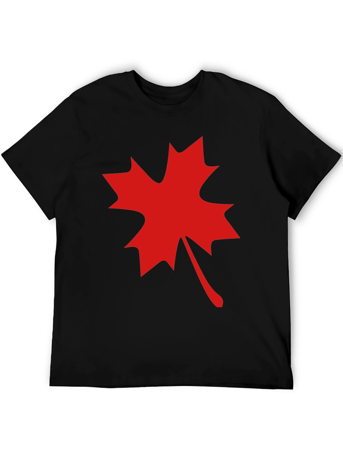 Maple Leaf Graphic Tee - Black Cotton Blend
