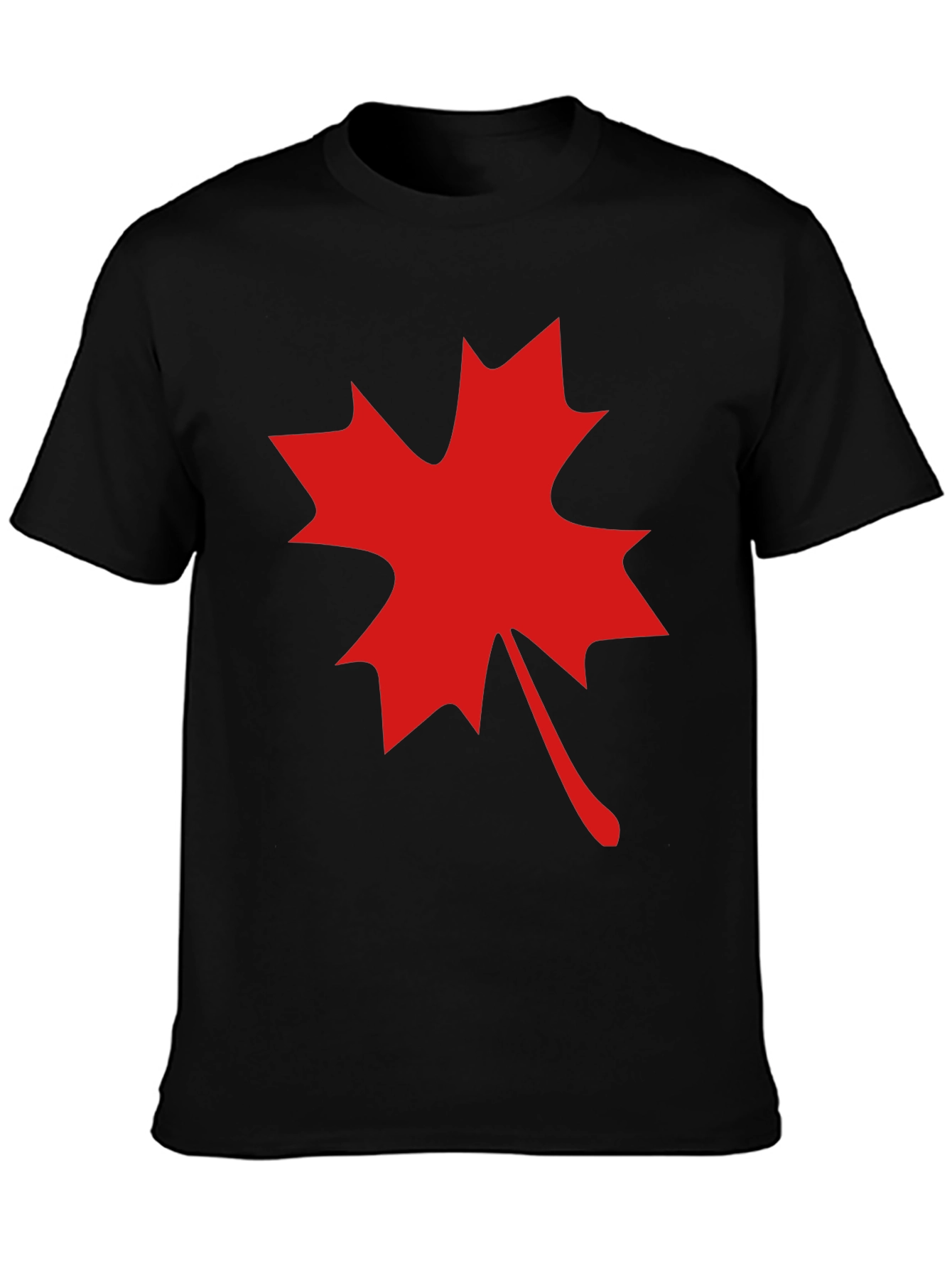 Maple Leaf Graphic Tee - Black Cotton Blend