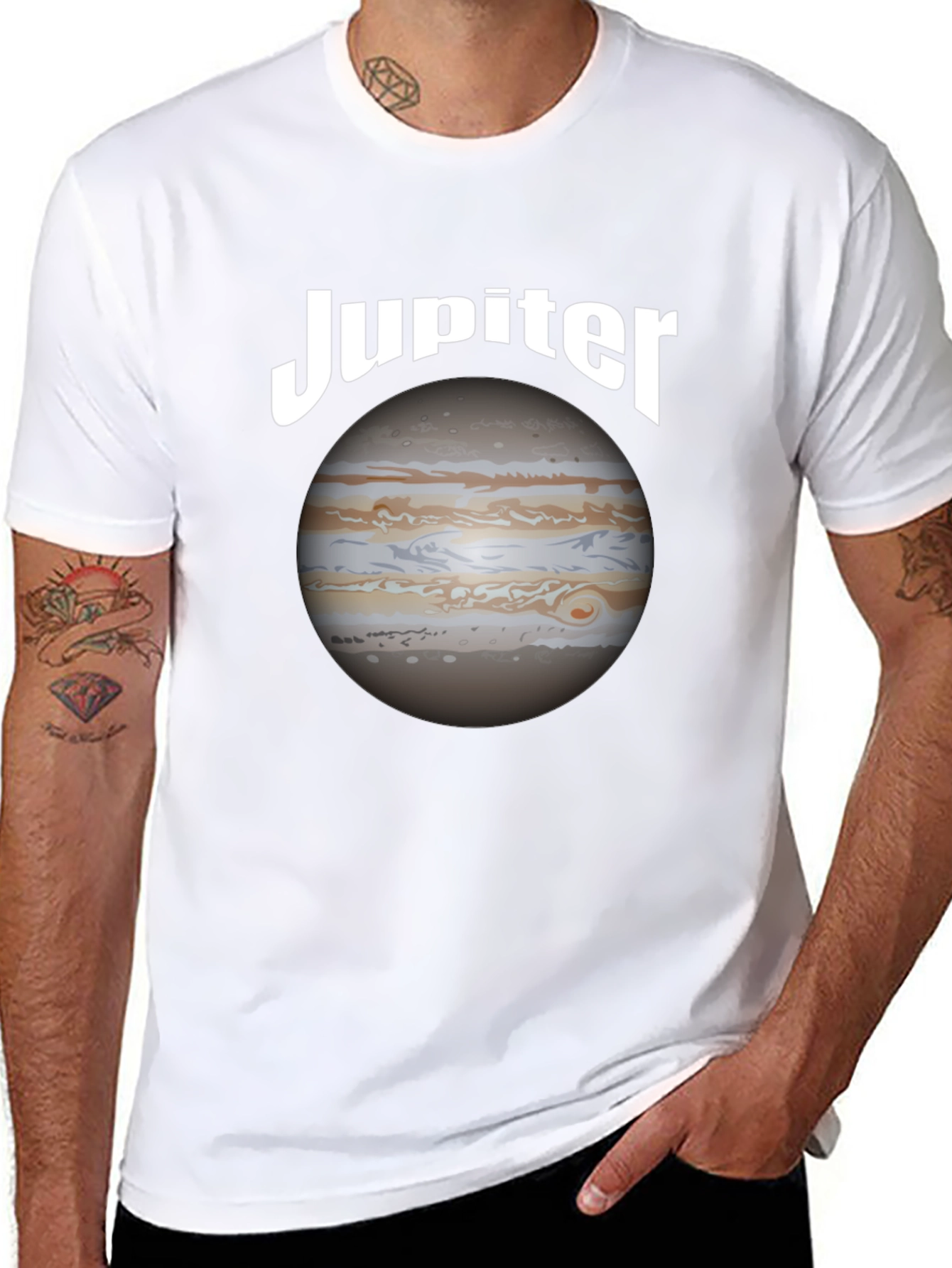 Jupiter Planet Graphic Black T-Shirt