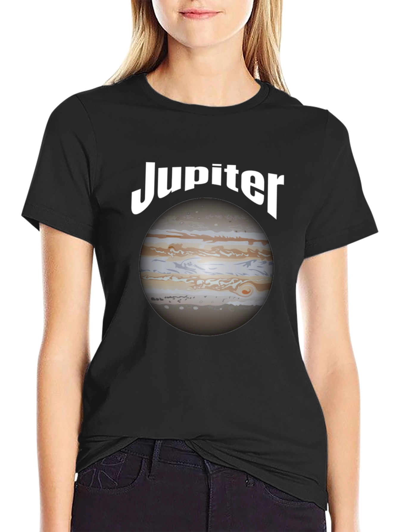 Jupiter Planet Graphic Black T-Shirt