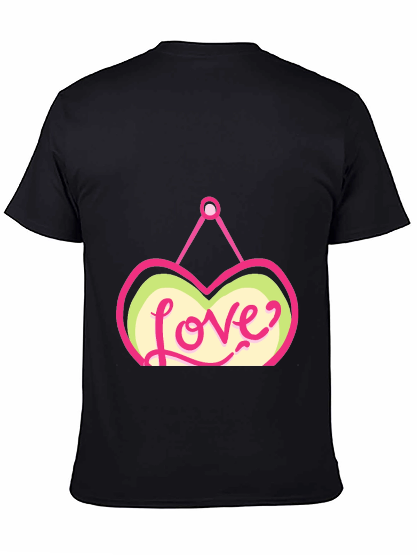 Love Heart Graphic Black T-Shirt