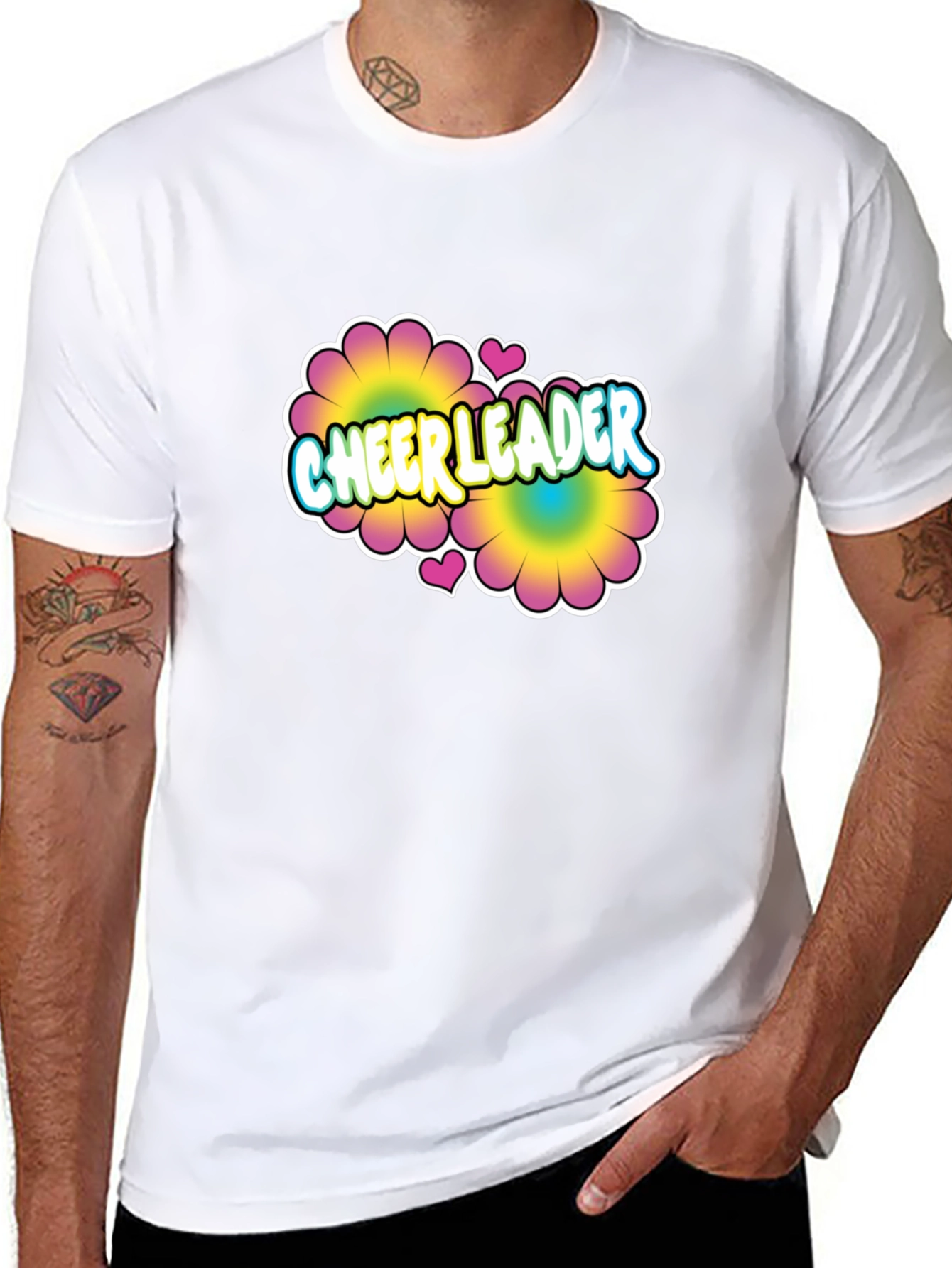 Cheerleader Flower Power Graphic T-Shirt