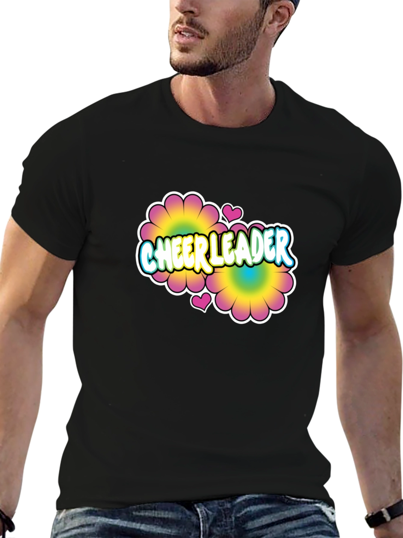 Cheerleader Flower Power Graphic T-Shirt