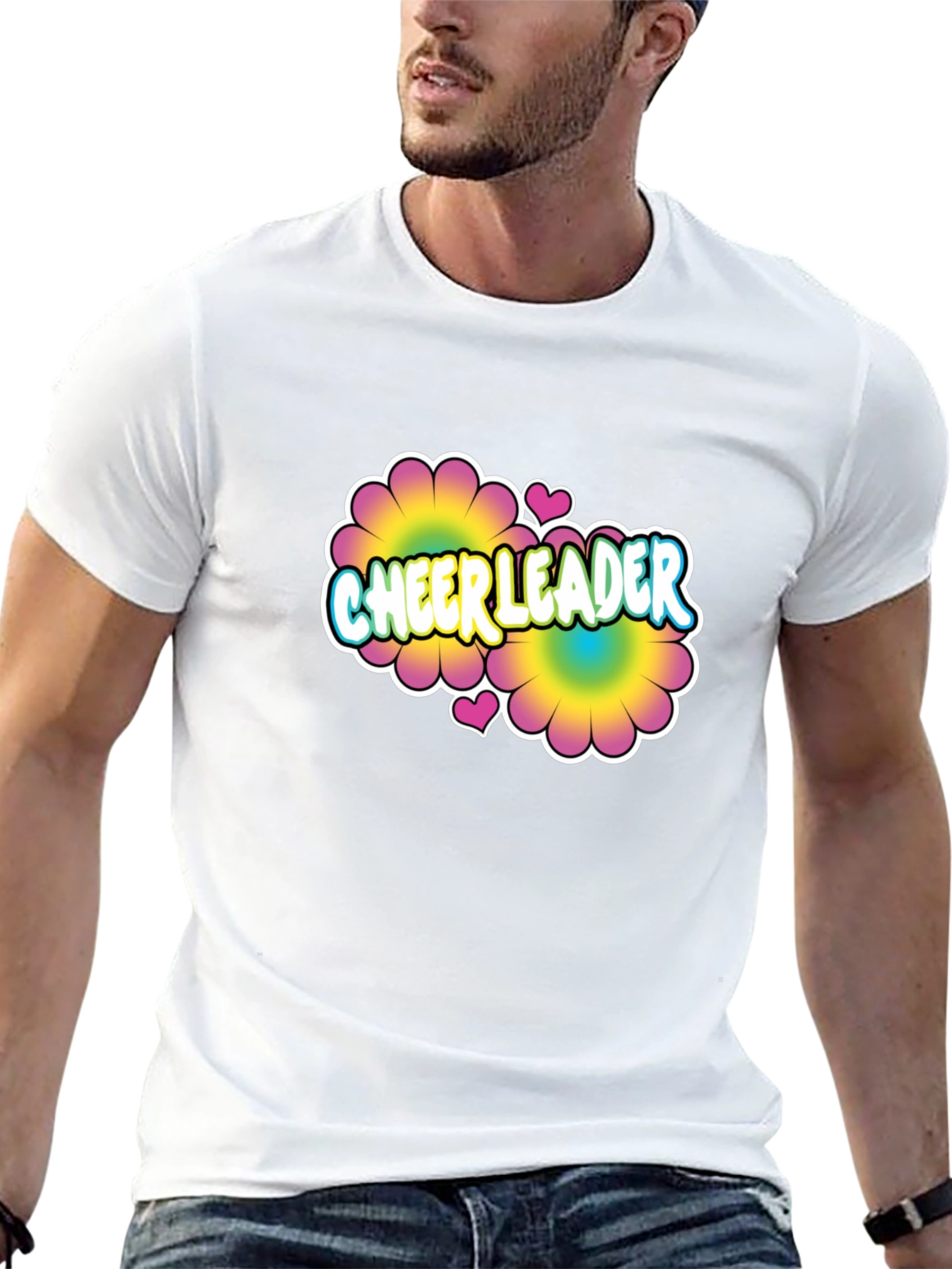 Cheerleader Flower Power Graphic T-Shirt