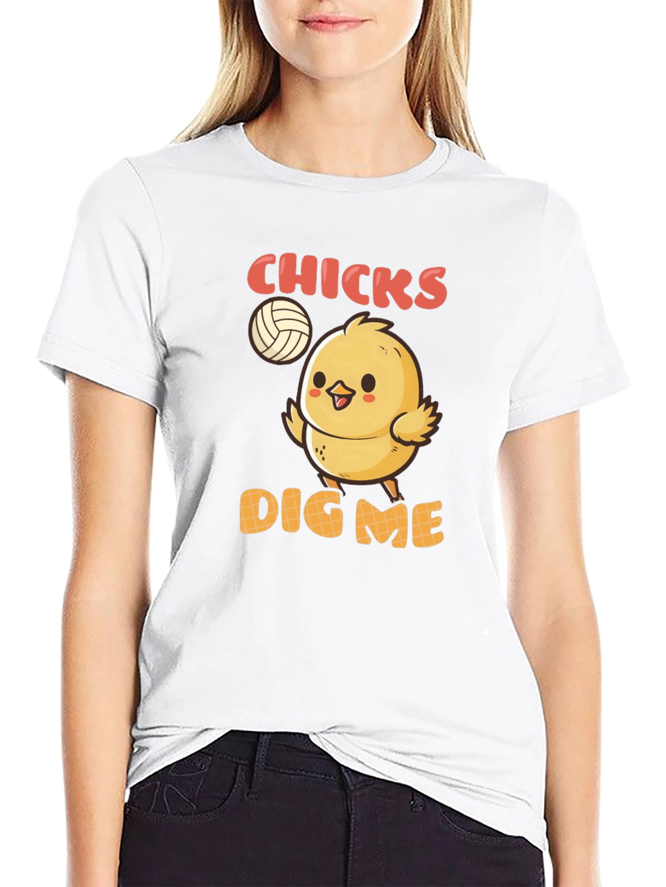 Chicks Dig Me T-Shirt - Volleyball Chick Graphic Tee