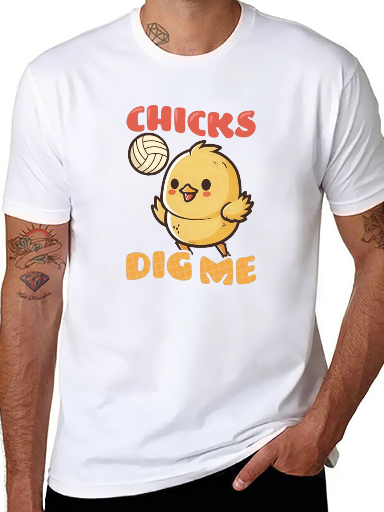 Chicks Dig Me T-Shirt - Volleyball Chick Graphic Tee