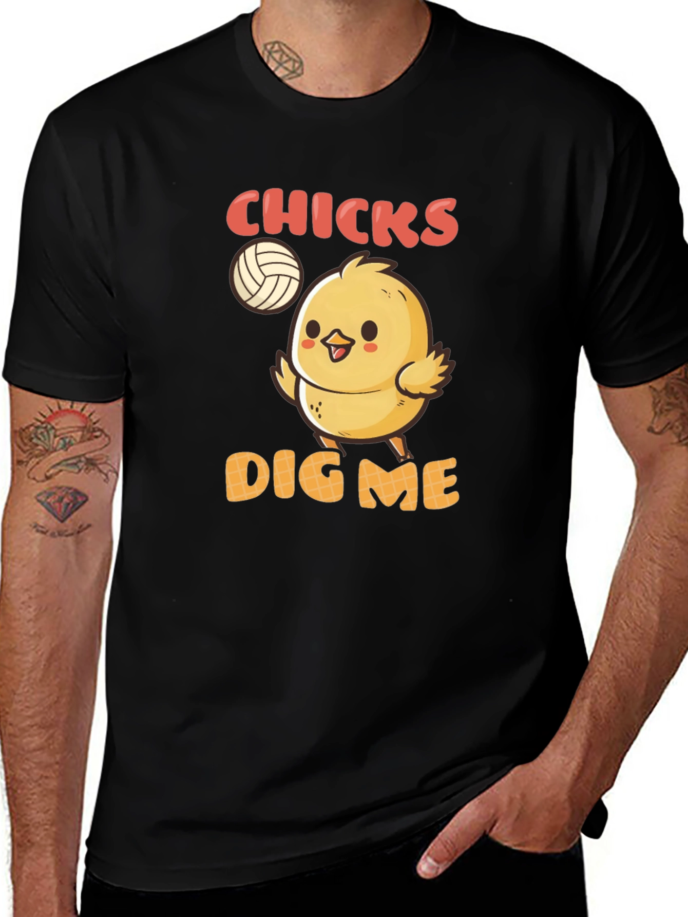Chicks Dig Me T-Shirt - Volleyball Chick Graphic Tee