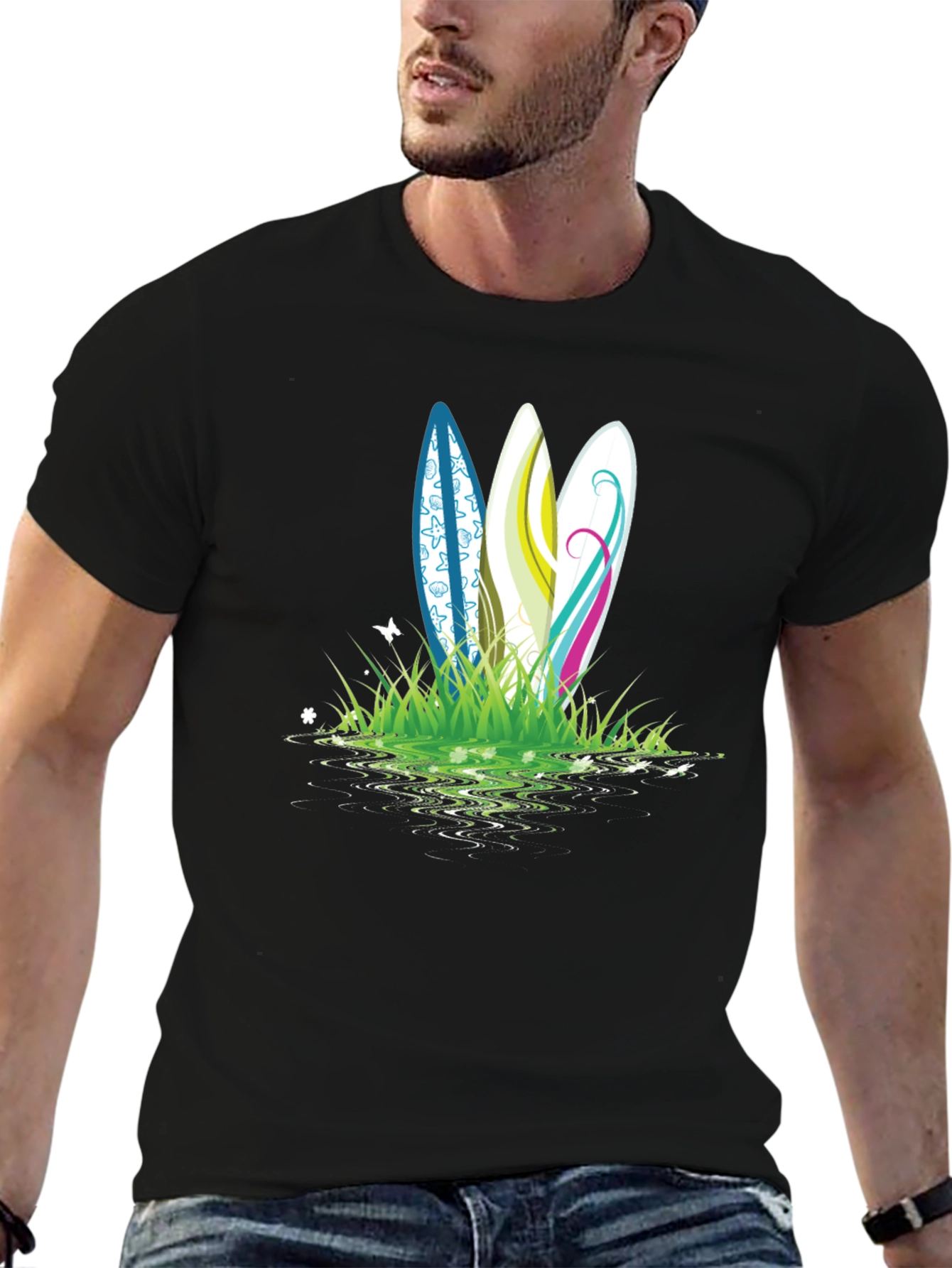 Surfboard Graphic Tee - Beach Ready Style