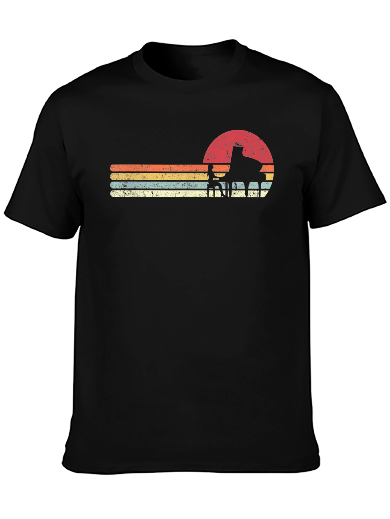 Retro Piano Sunset T-Shirt - Musicians Style