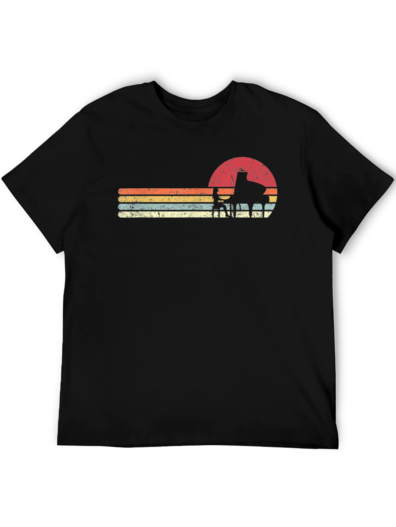 Retro Piano Sunset T-Shirt - Musicians Style
