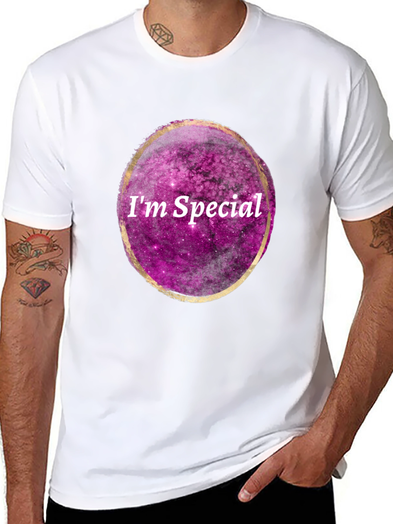 Im Special Galaxy Print Black T-Shirt