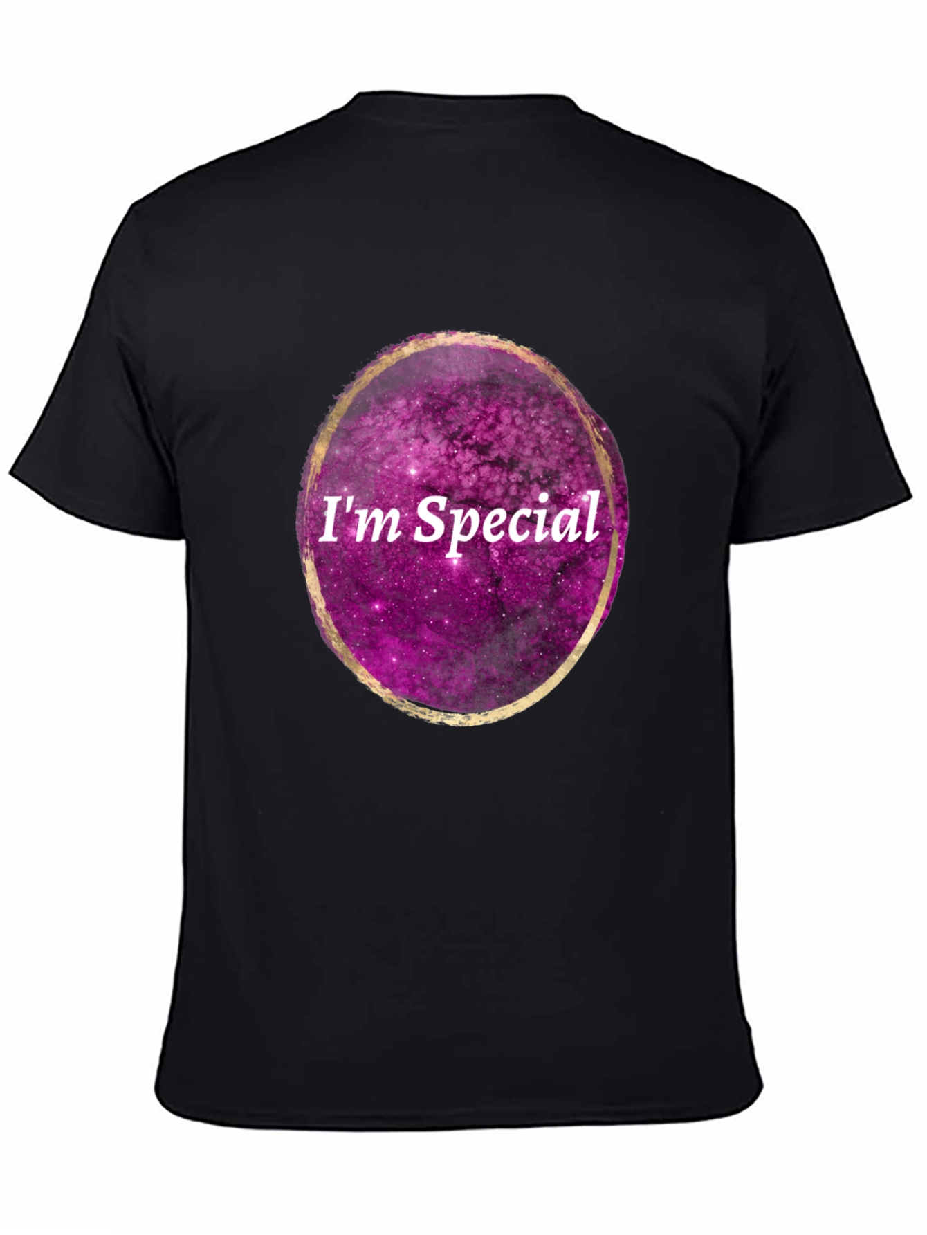 Im Special Galaxy Print Black T-Shirt