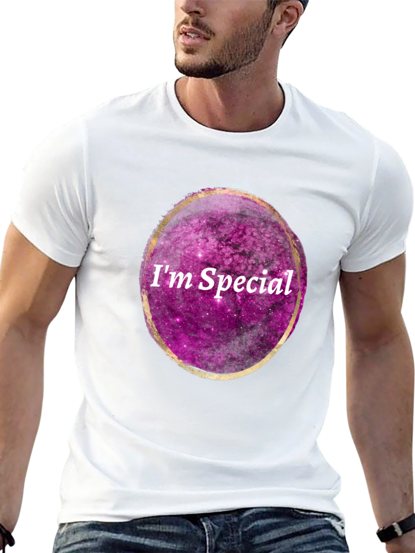 Im Special Galaxy Print Black T-Shirt