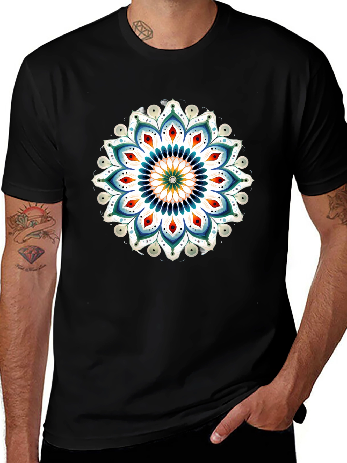 Black Mandala Graphic T-Shirt
