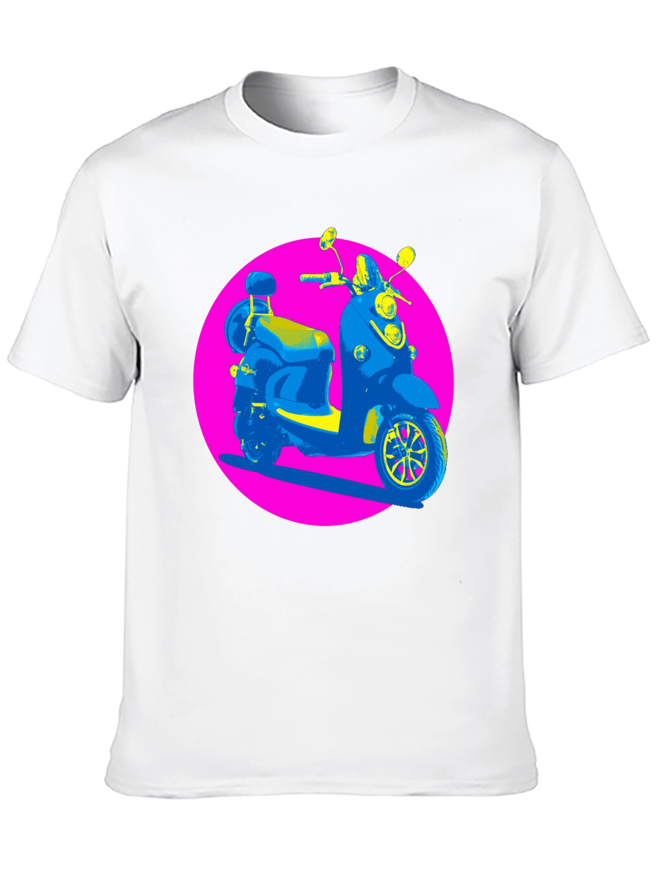 Retro Scooter Graphic Tee - Vivid Print Design