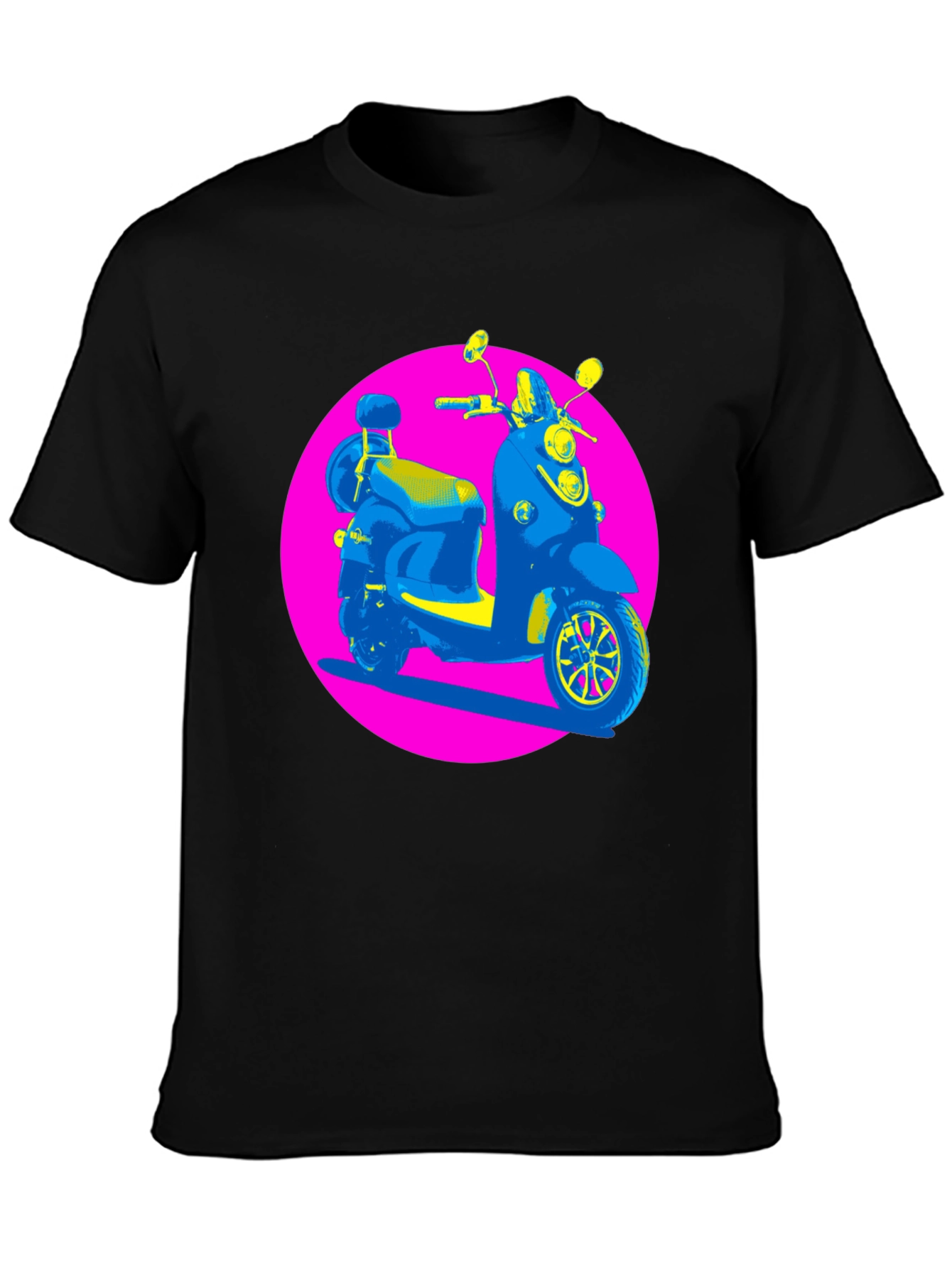 Retro Scooter Graphic Tee - Vivid Print Design